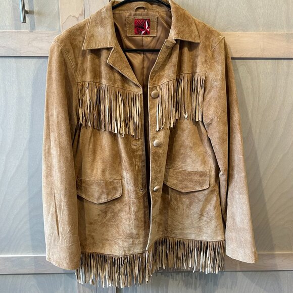 Marlboro Jackets & Blazers - Vintage Western Marlboro Brown Fringed Suede Leather Jacket Size Large